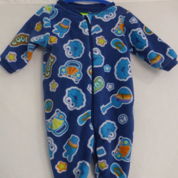 SESAME BEGINNINGS, 3M, zip up fleece onesie, BNWOT
